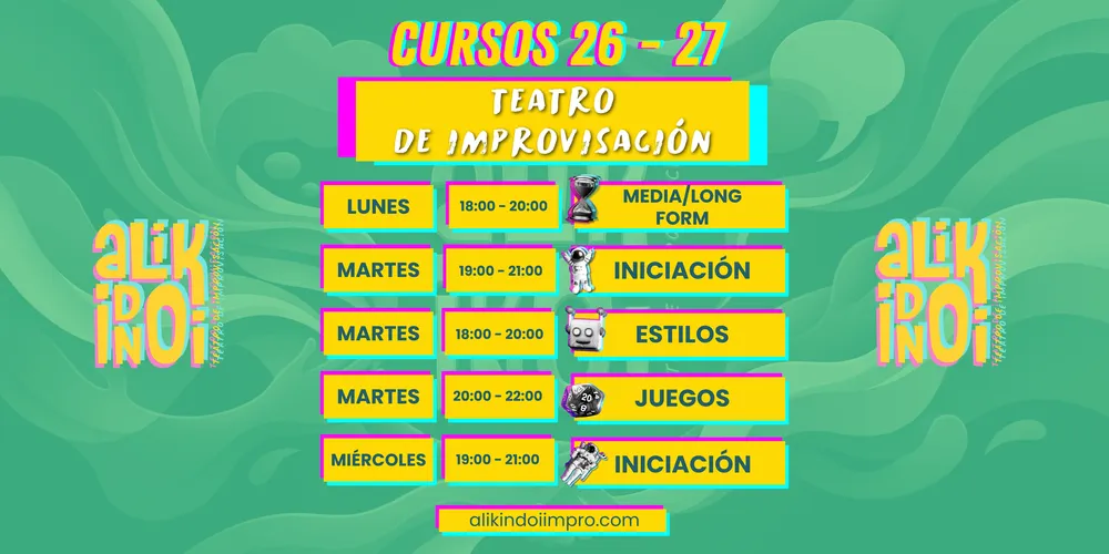 calendario de cursos de teatro improvisado en malaga 2026 2027